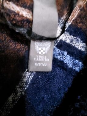 Vince Camuto Navy Plaid Cozy Sweater